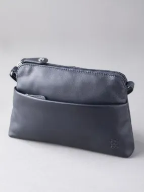 Rydal Small Leather Cross Body Bag in Navy