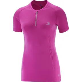 Salomon Women's Lightning Pro Short Sleeve Zip Tee Rose Violet | Buy Salomon Women's Lightning Pro Short Sleeve Zip Te