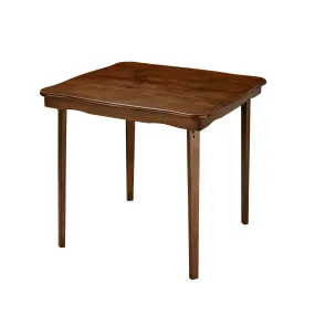 Scalloped Edge Wood Folding Card Table