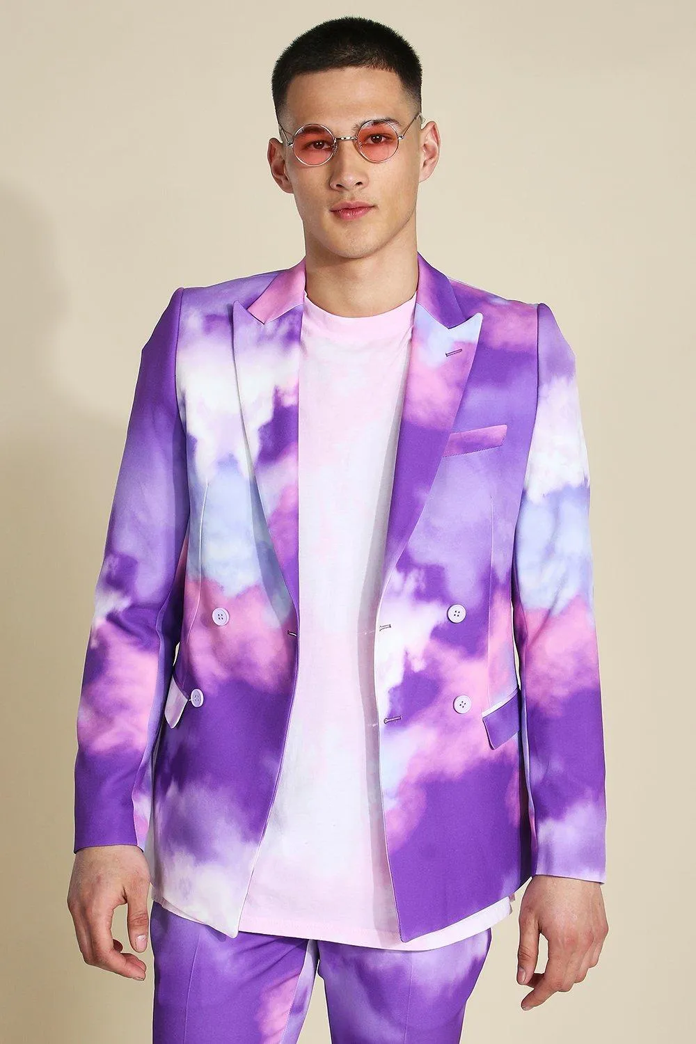 Skinny Cloud Double Breasted Suit Jacket