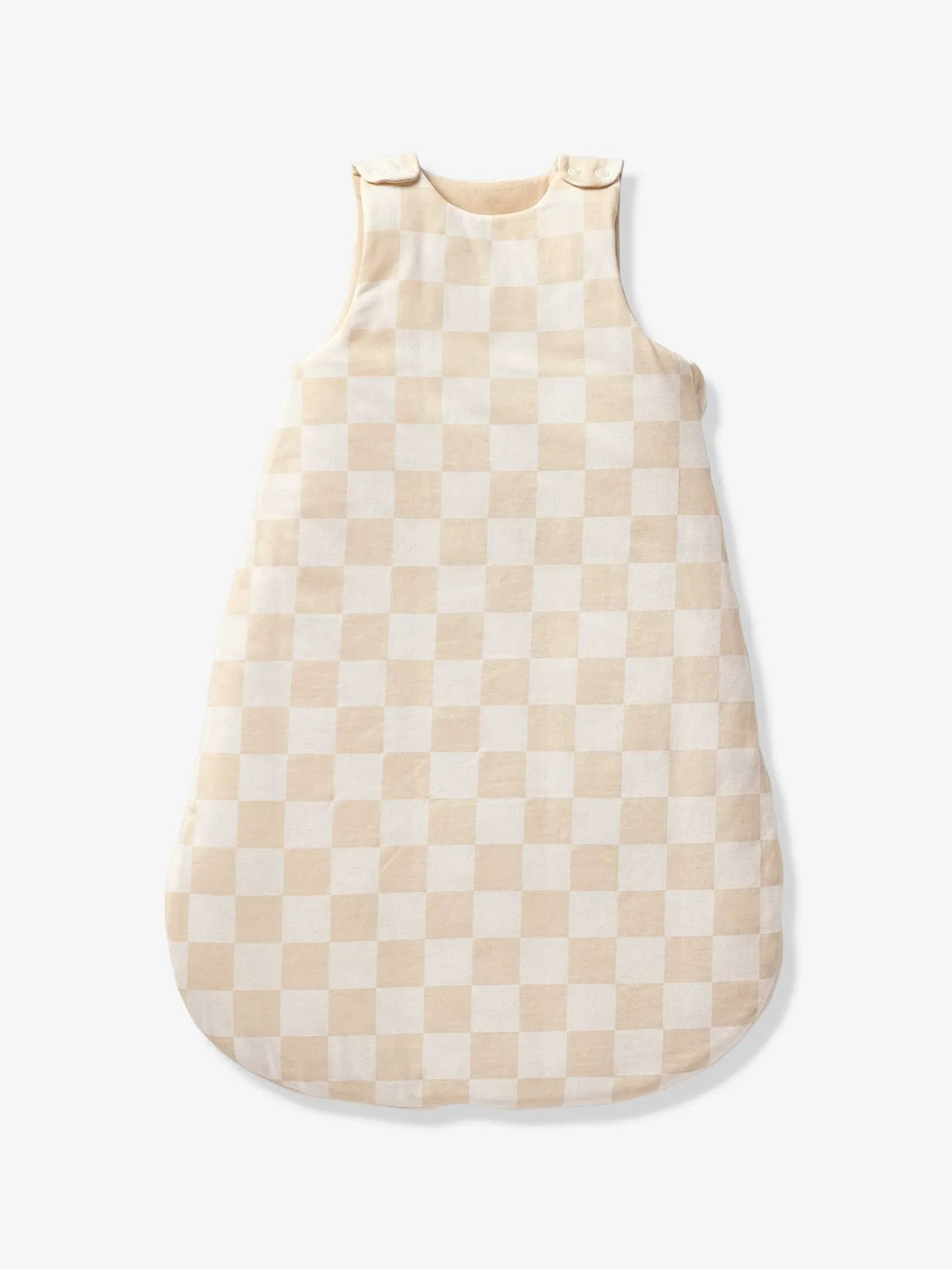 Sleeveless Baby Sleeping Bag, Achille - chequered beige