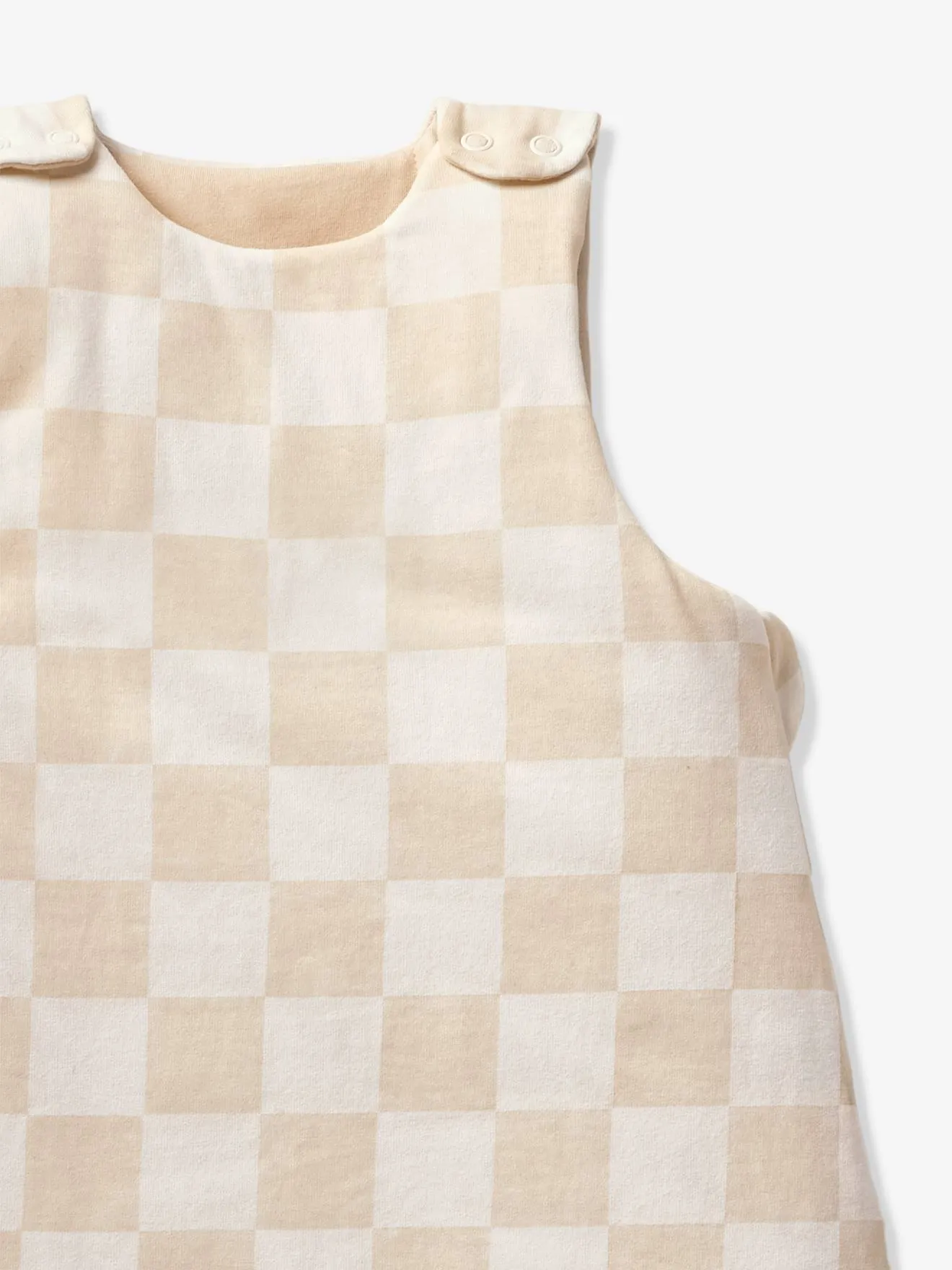 Sleeveless Baby Sleeping Bag, Achille - chequered beige