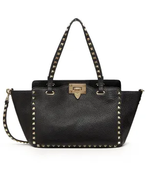 Small Grain Calfskin Leather Rockstud Bag