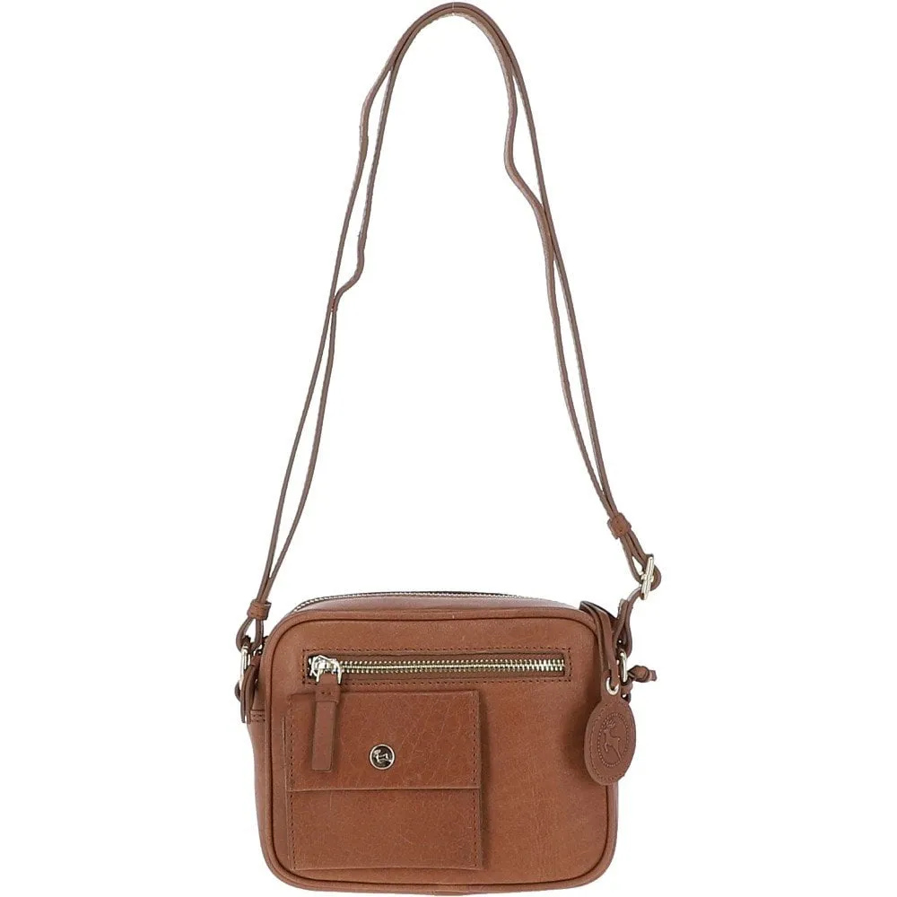 Small Leather Cross Body Bag Nut - 63010