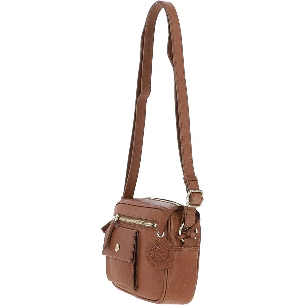 Small Leather Cross Body Bag Nut - 63010