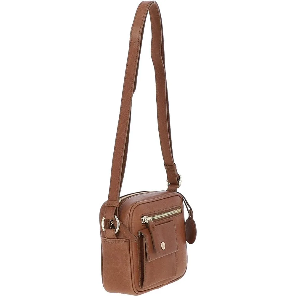 Small Leather Cross Body Bag Nut - 63010