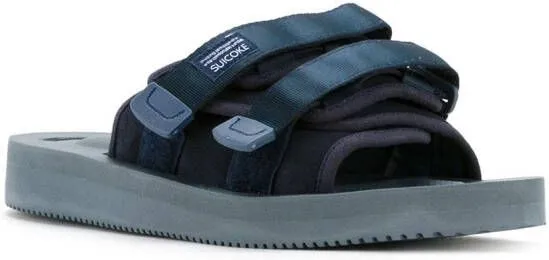 Suicoke touch-strap slide sandals Blue