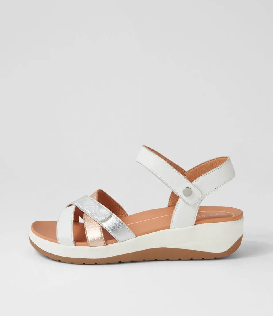 SUPERSOFT Meaning White Metallic Multi Sandals