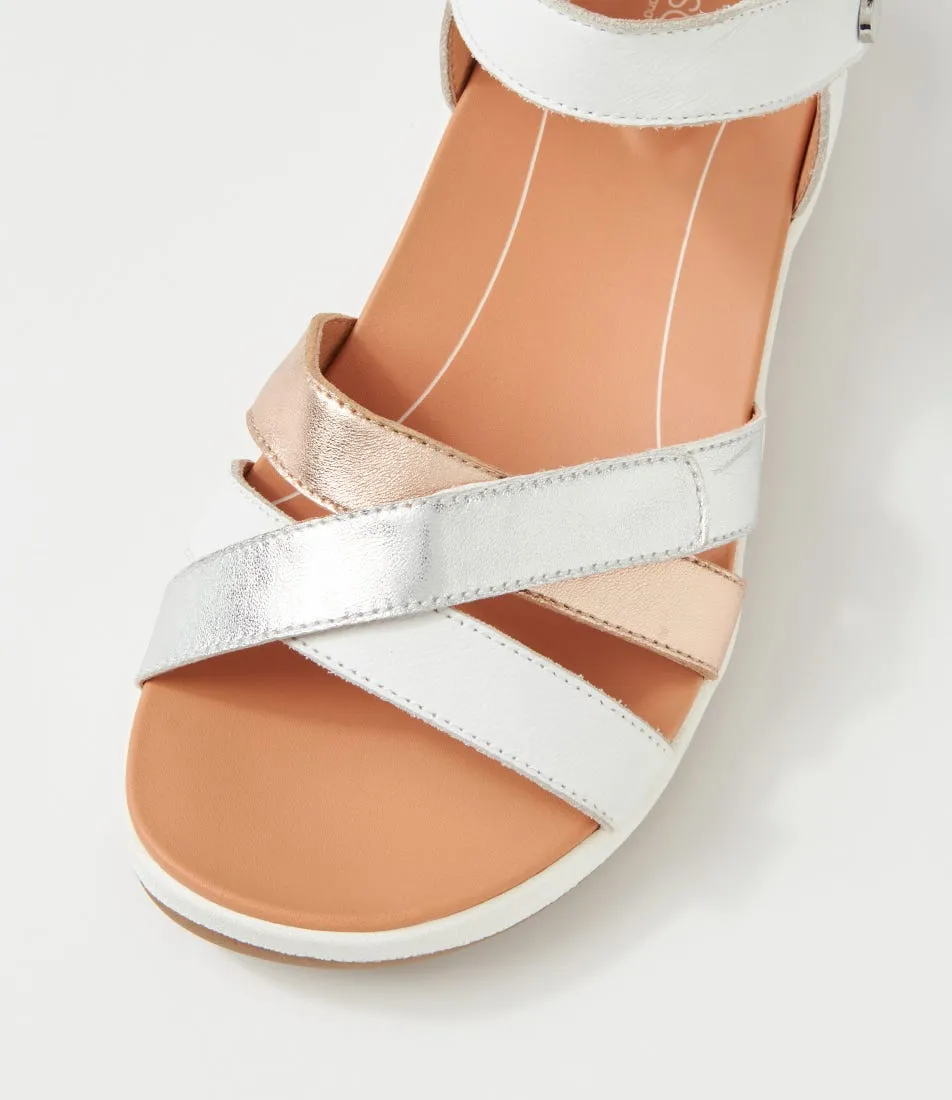 SUPERSOFT Meaning White Metallic Multi Sandals