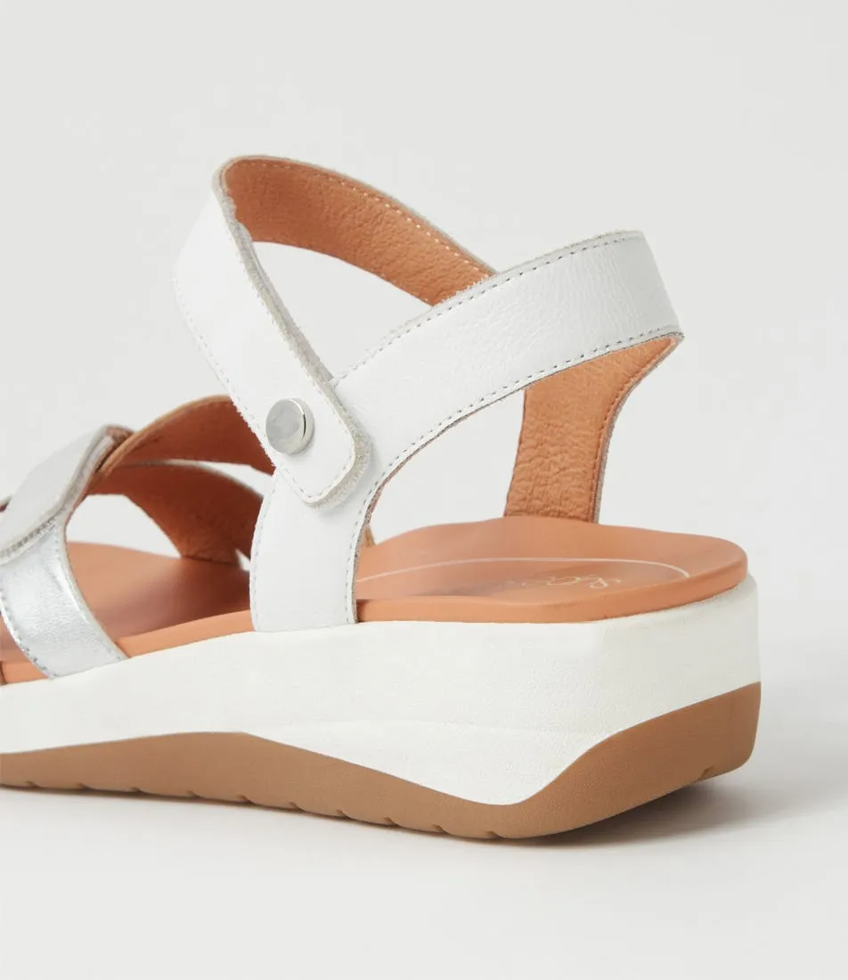 SUPERSOFT Meaning White Metallic Multi Sandals