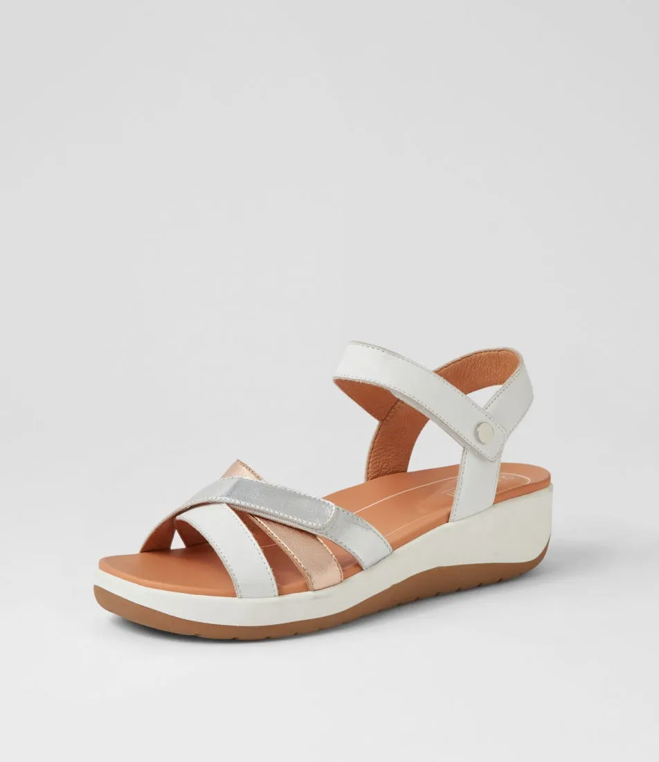 SUPERSOFT Meaning White Metallic Multi Sandals