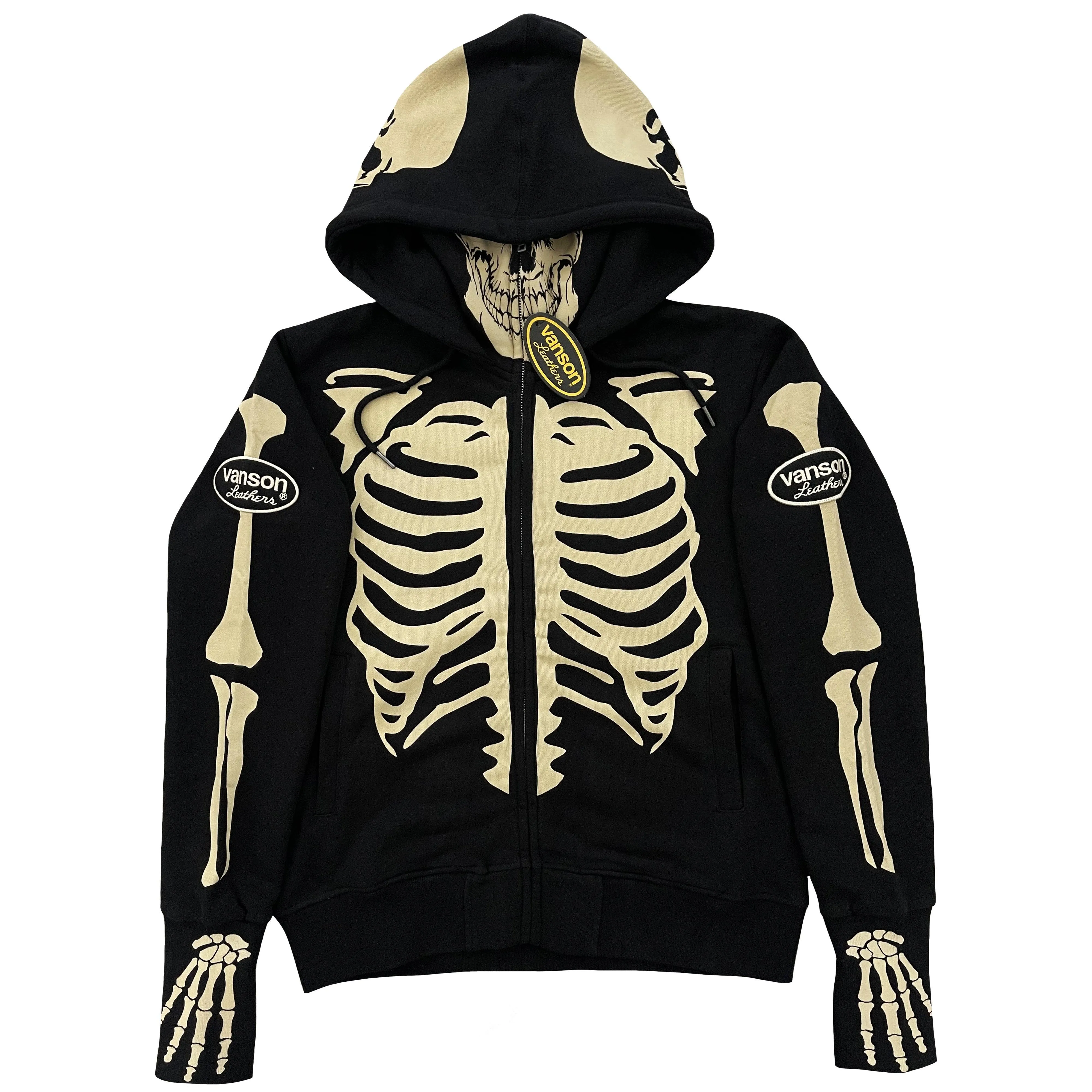 Vanson Leathers Skeleton Hoodie