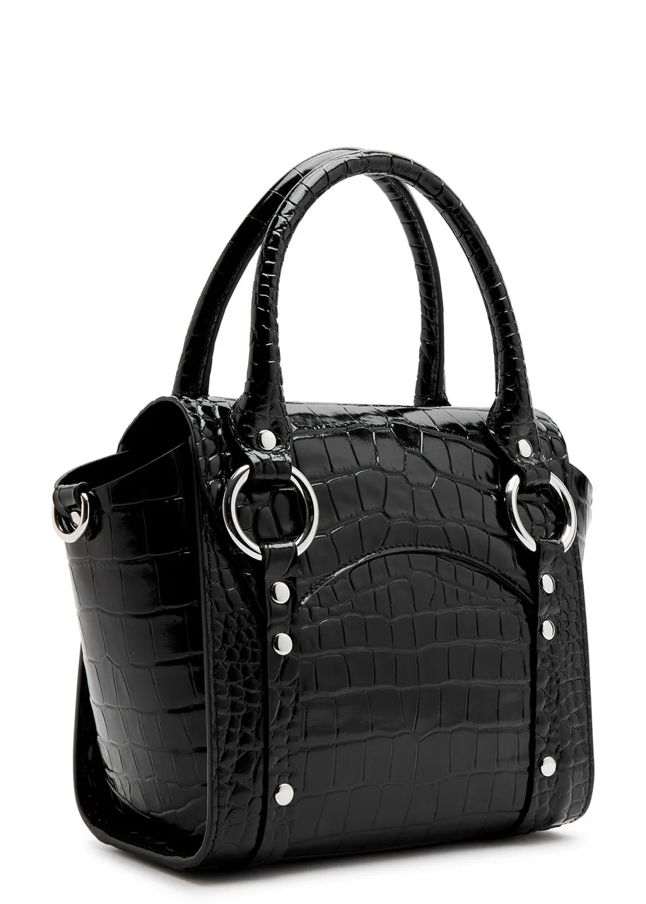 VIVIENNE WESTWOOD Betty small crocodile-effect leather top handle bag -                         -                     -         