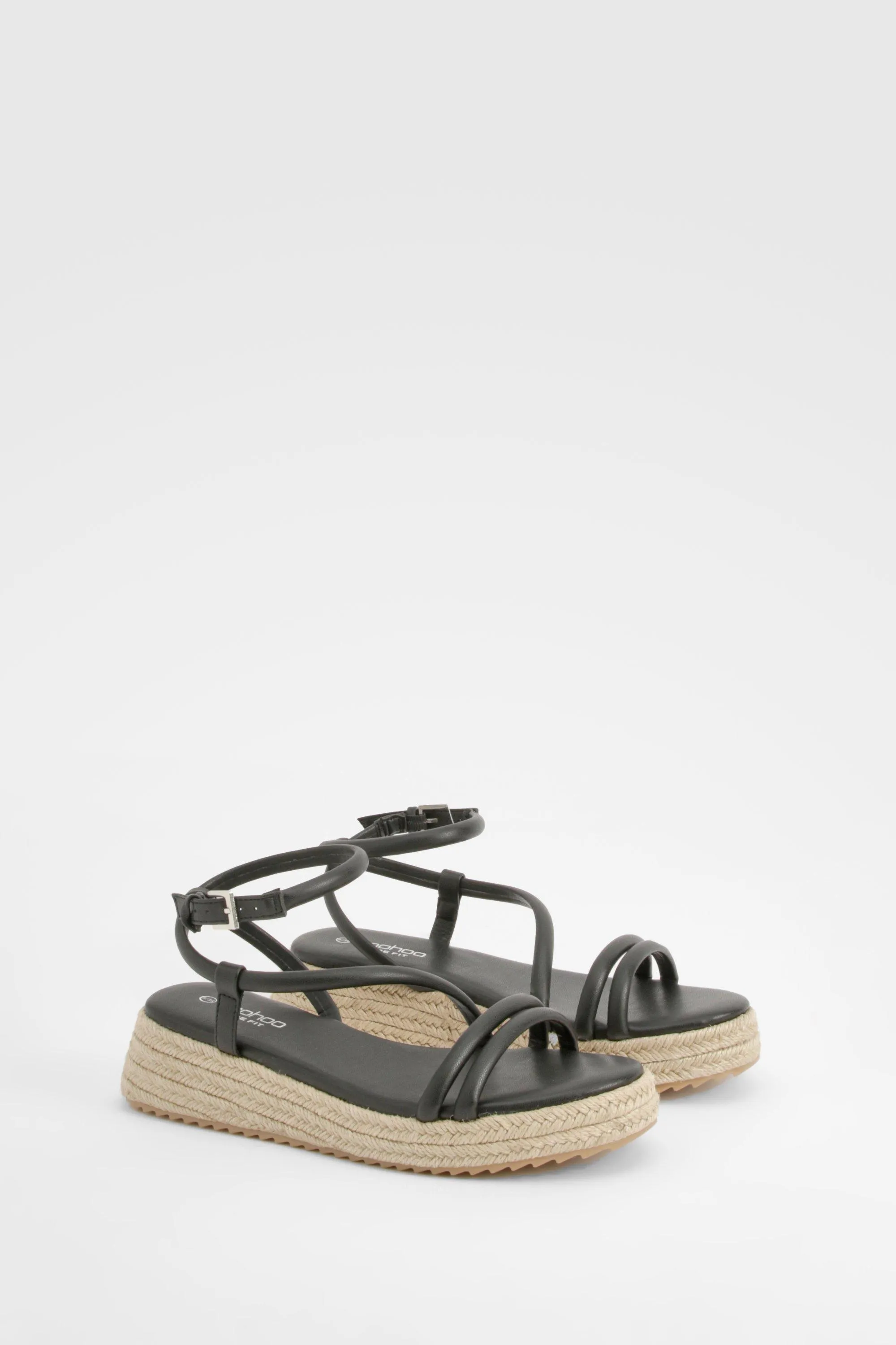 Wide Width Skinny Strap Flatform Sandals