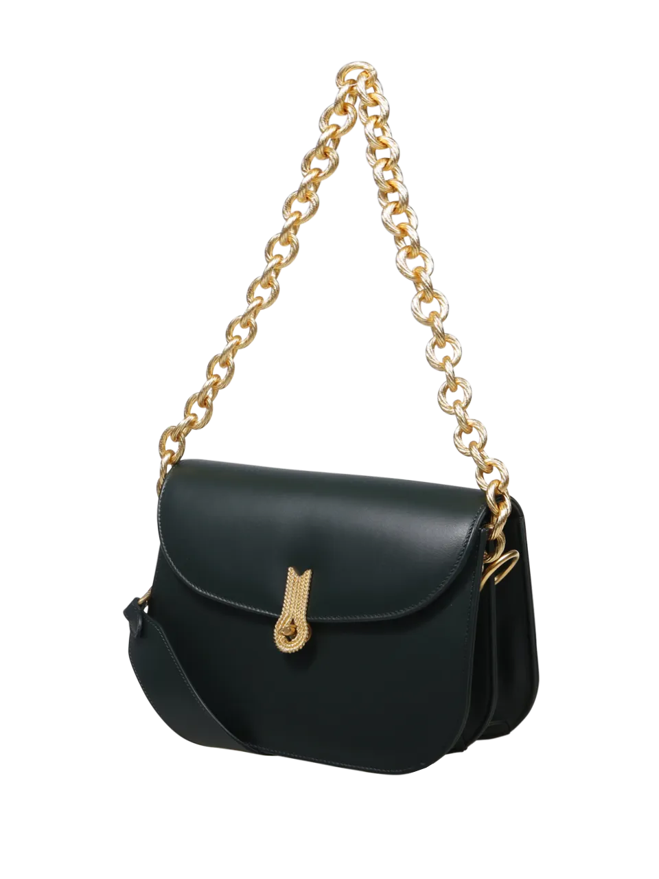 WOMAN AMATO DANIELE DARK GREEN CALF LEATHER QUEEN CACCIATORA BAG