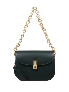 WOMAN AMATO DANIELE DARK GREEN CALF LEATHER QUEEN CACCIATORA BAG