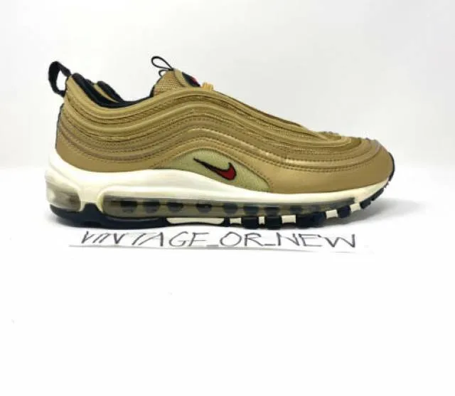 Women's 2017 nike air max ‘97 og qs metallic gold running 885691-700 sz 7.5