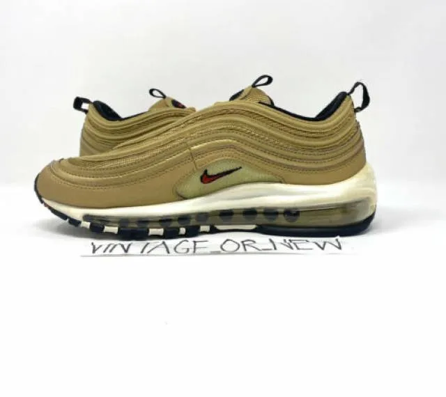 Women's 2017 nike air max ‘97 og qs metallic gold running 885691-700 sz 7.5