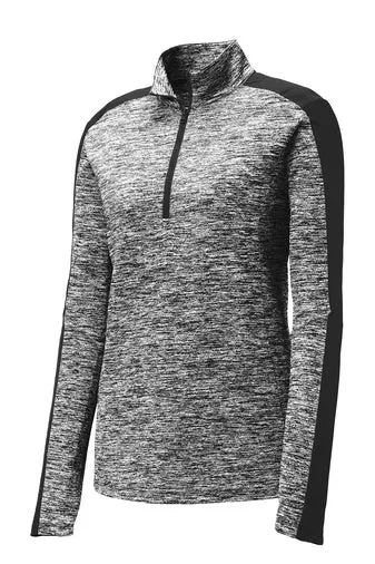 WOMEN'S ELECTRIC HEATHER COLORBLOCK 1/4 ZIP PULLOVER