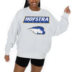 Women's Gameday Couture Ash Hofstra University Pride Premium Fleece Pullover Sweatshirt