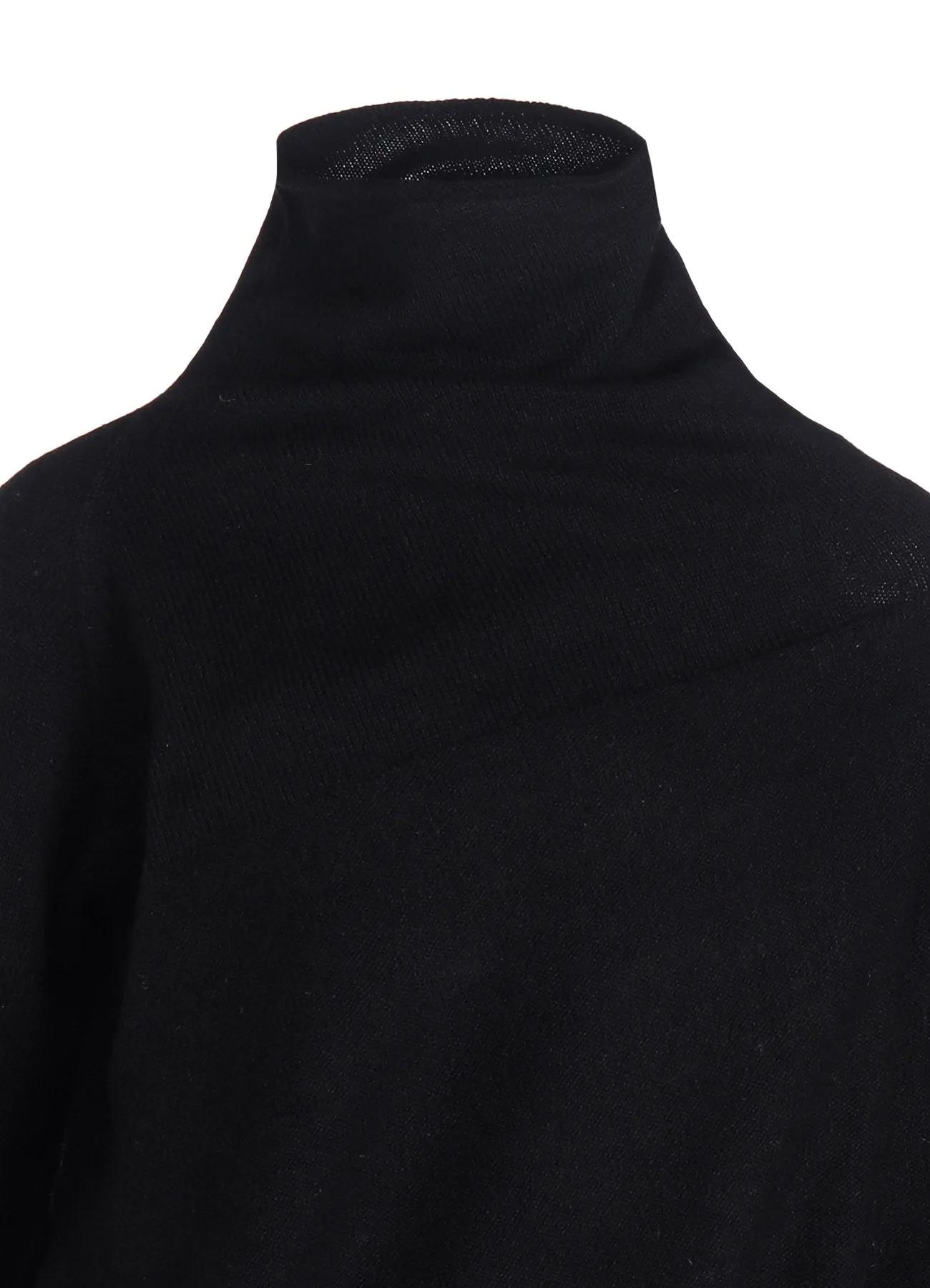 WOOL JERSEY DRAPE COLLAR PULLOVER