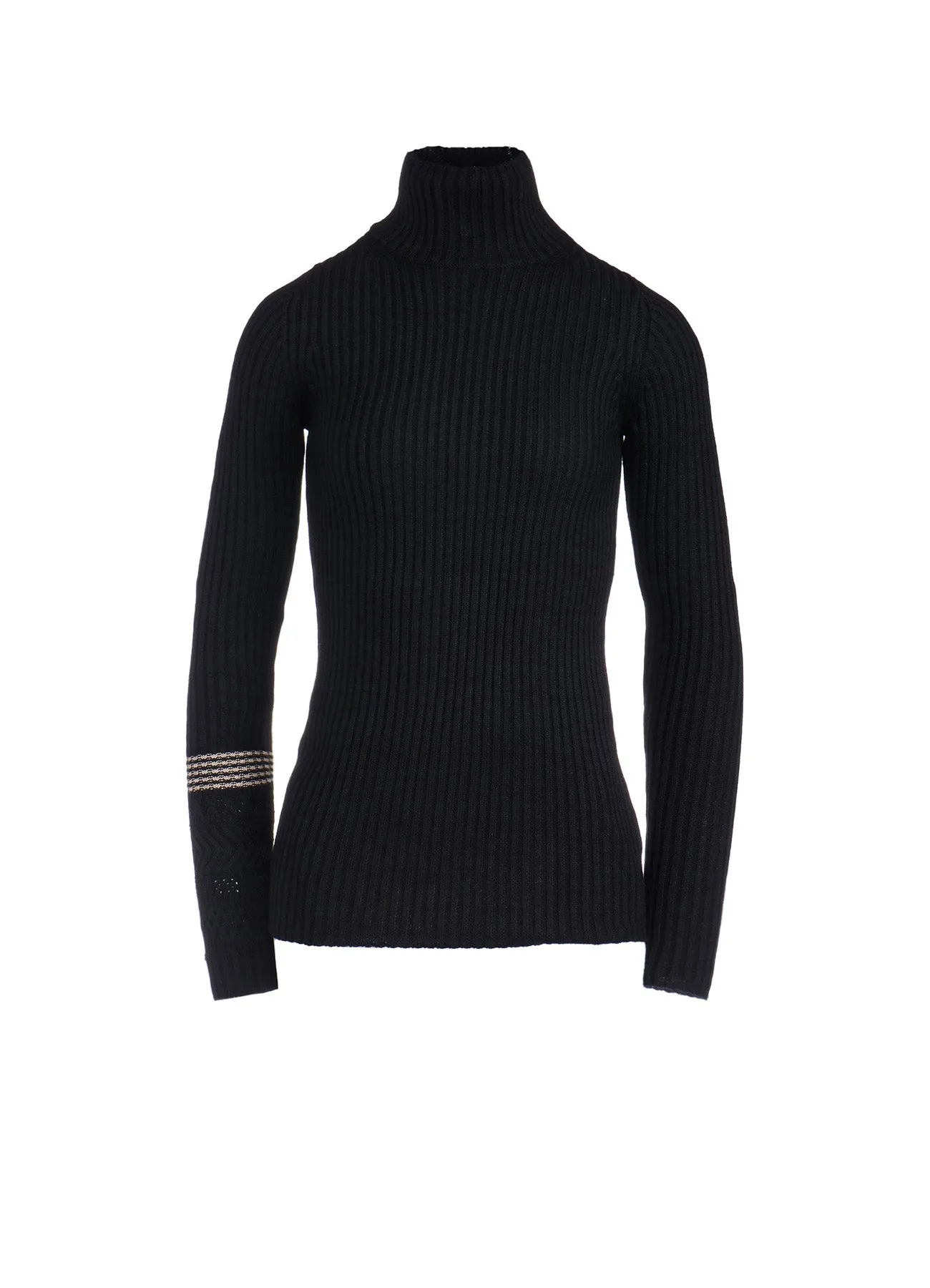 WOOL RIB HIGH NECK PULLOVER