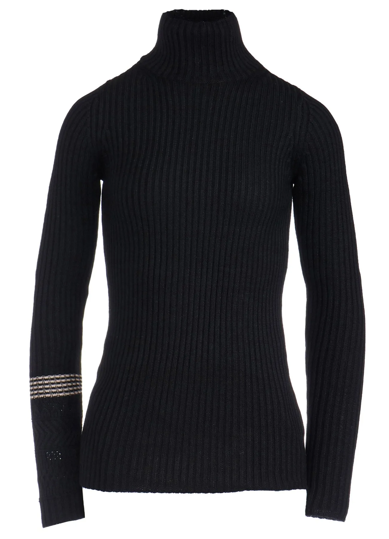 WOOL RIB HIGH NECK PULLOVER