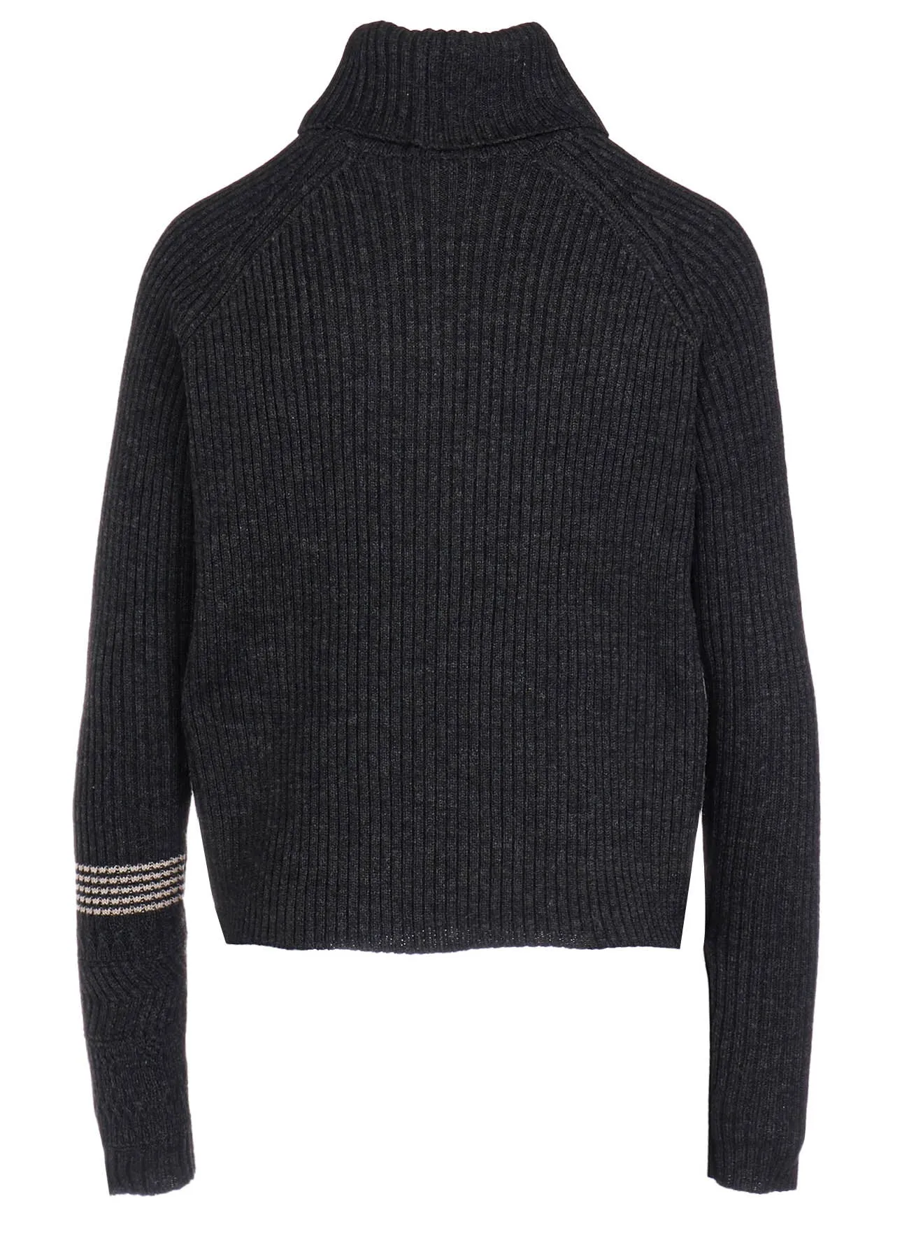 WOOL RIB TURTLE NECK PULLOVER