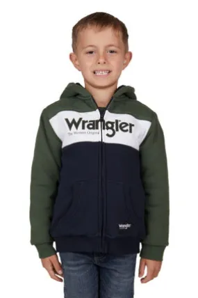 WRANGLER BOYS ELLIOT ZIP UP HOODIE (CYPRESS/NAVY)